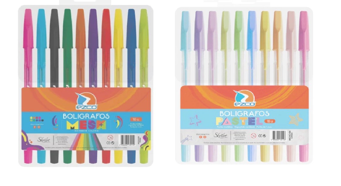 EZCO BOLIGRAFO MESH/PASTEL X10